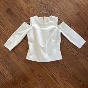 Women's Eliza J Winter White Shoulder-less Blouse Top Size S